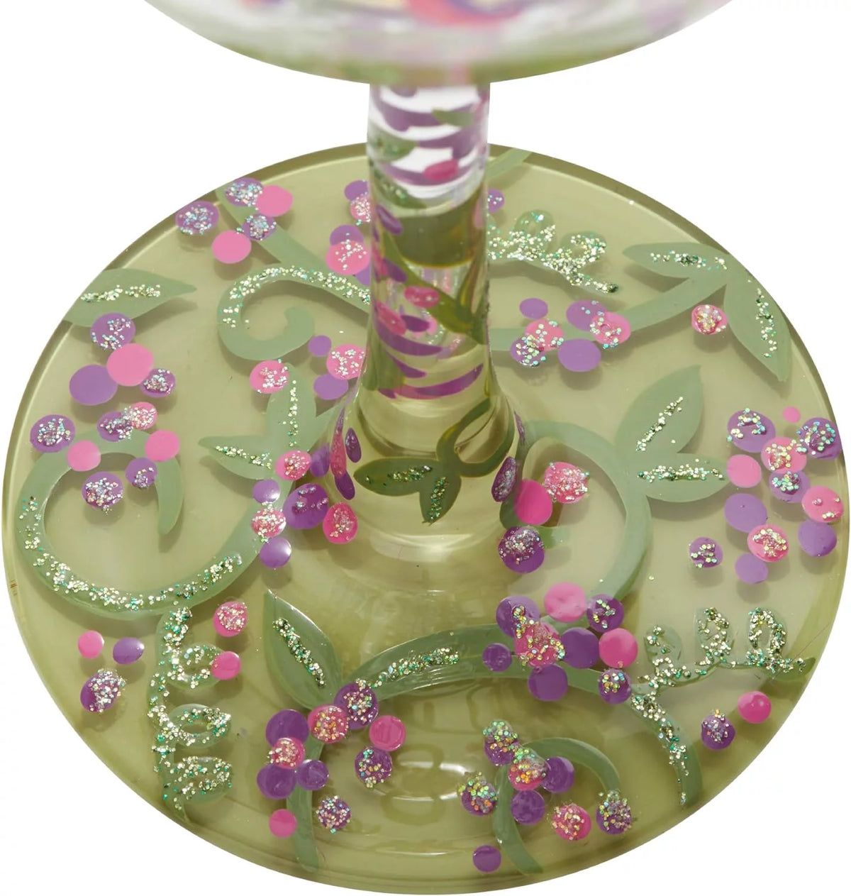 Hand-Painted Artisan Wine Glass, 1 Count, Multicolor N446
