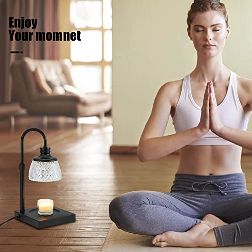 Black Electric Candle Warmer Lamp with 2 Bulbs Height Adjustable Dimmer F6732