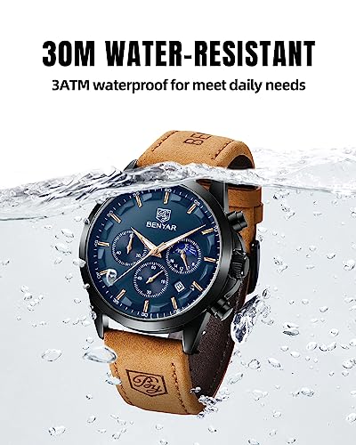 Mens Watch Analog Quartz Chronograph Waterproof Luminous Date Stainless Steel Bracelet Y5056