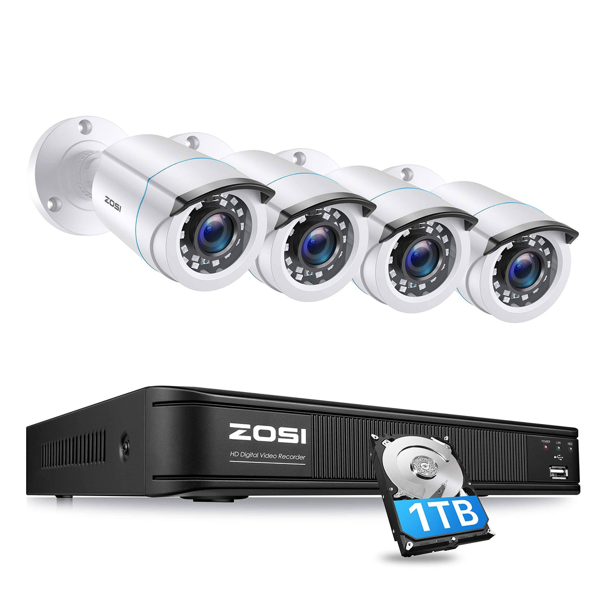 8 Channel 1080p Security Camera System with 1TB Hard Drive and 4 Bullet Cameras J686486