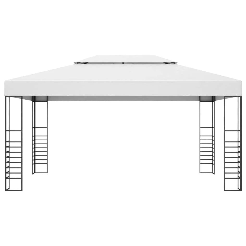 White Powder-Coated Steel Garden Gazebo B335