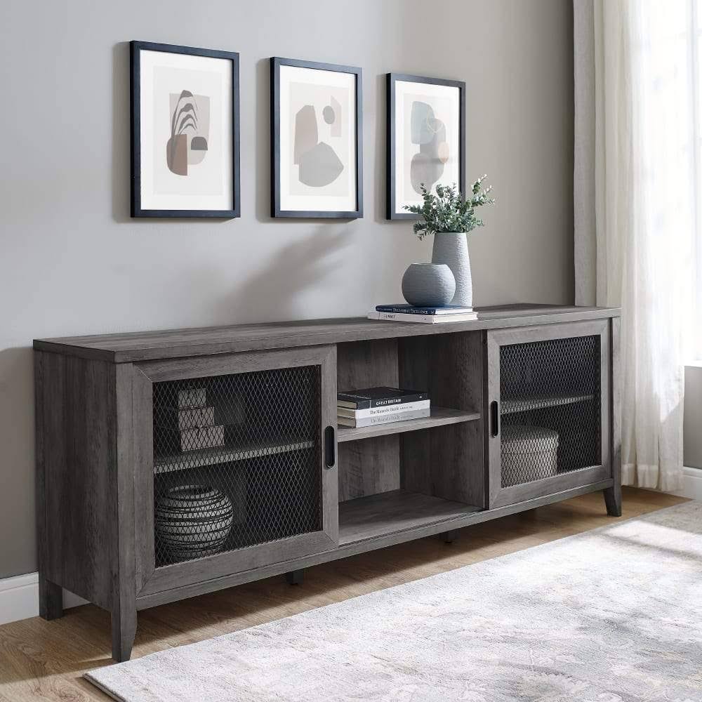 Industrial Sliding Mesh Door TV Console D58800