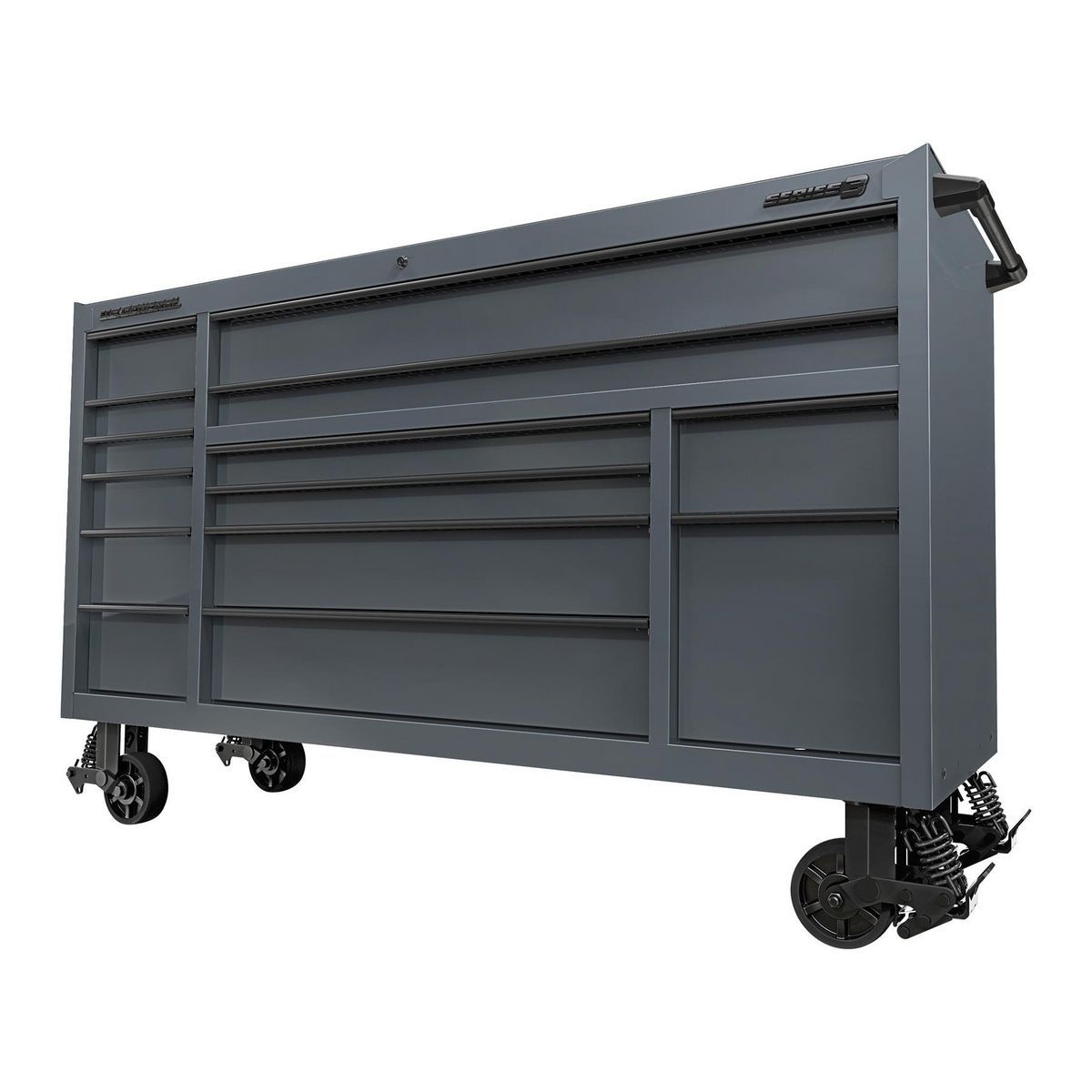 72 in. x 22 in. Slate Gray Triple-Bank Roll Cab C7412