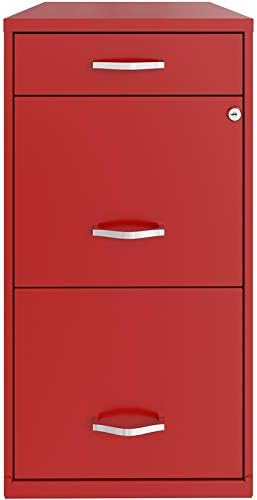 18in Deep 3 Drawer Metal File Cabinet Pearl White Z998787
