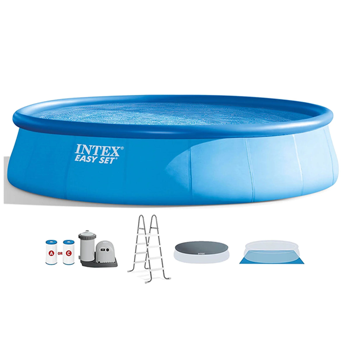 18'x48 Inflatable Pool with Pump, Ladder & Maintenance Kit A220