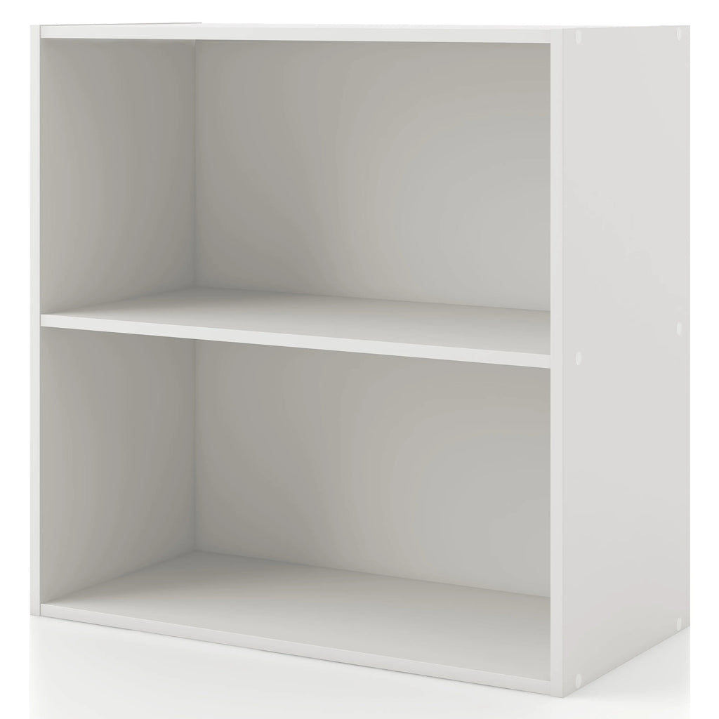 White 2-Tier Wood Bookcase P4462