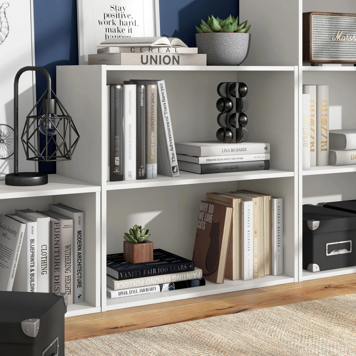 White 2-Tier Wood Bookcase P4462