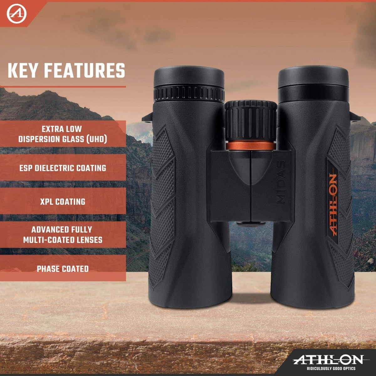 10x50 Midas UHD Binoculars with Lens Cleaning Pen and Cloth Bundle Z589450