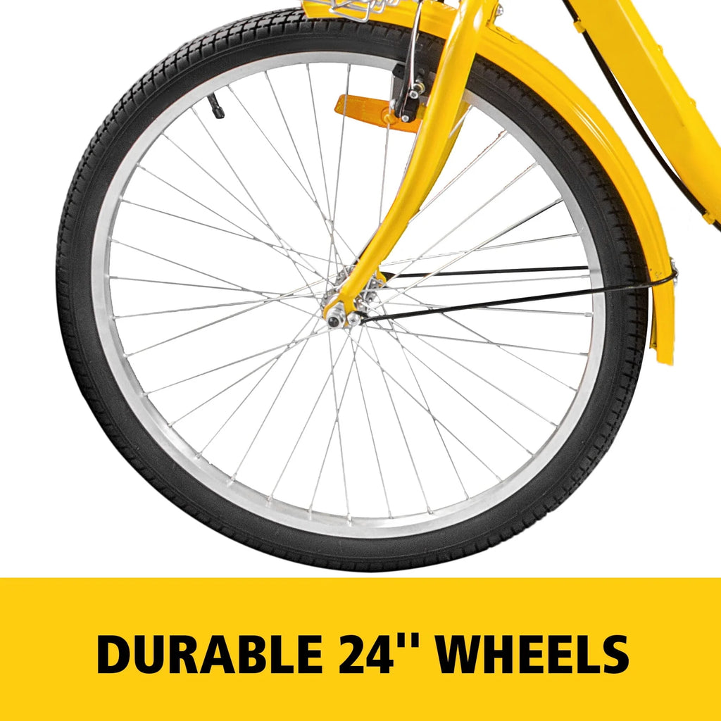 24 Adult Tricycle 7-Speed Three Wheel Bike with Basket G21065