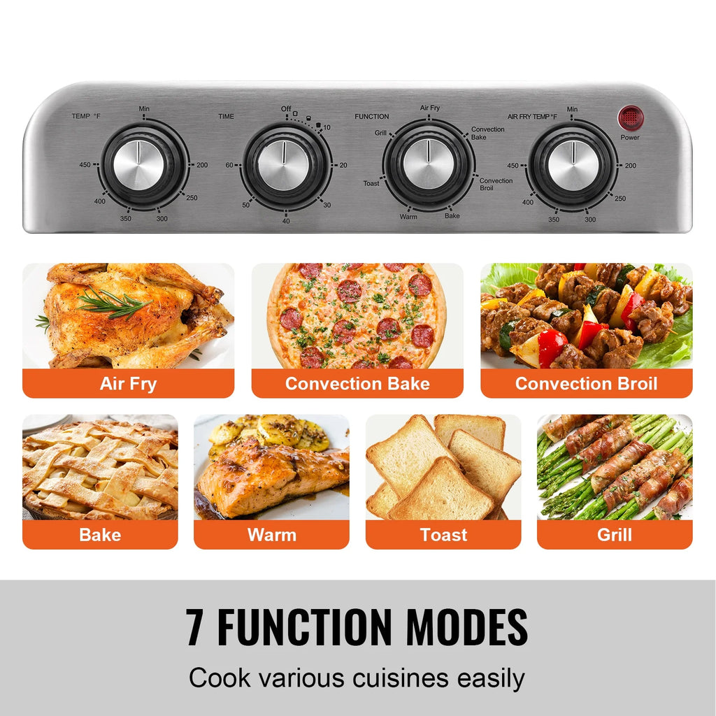 7-IN-1 Air Fryer Toaster Oven 18L Stainless Steel 1700W I943444