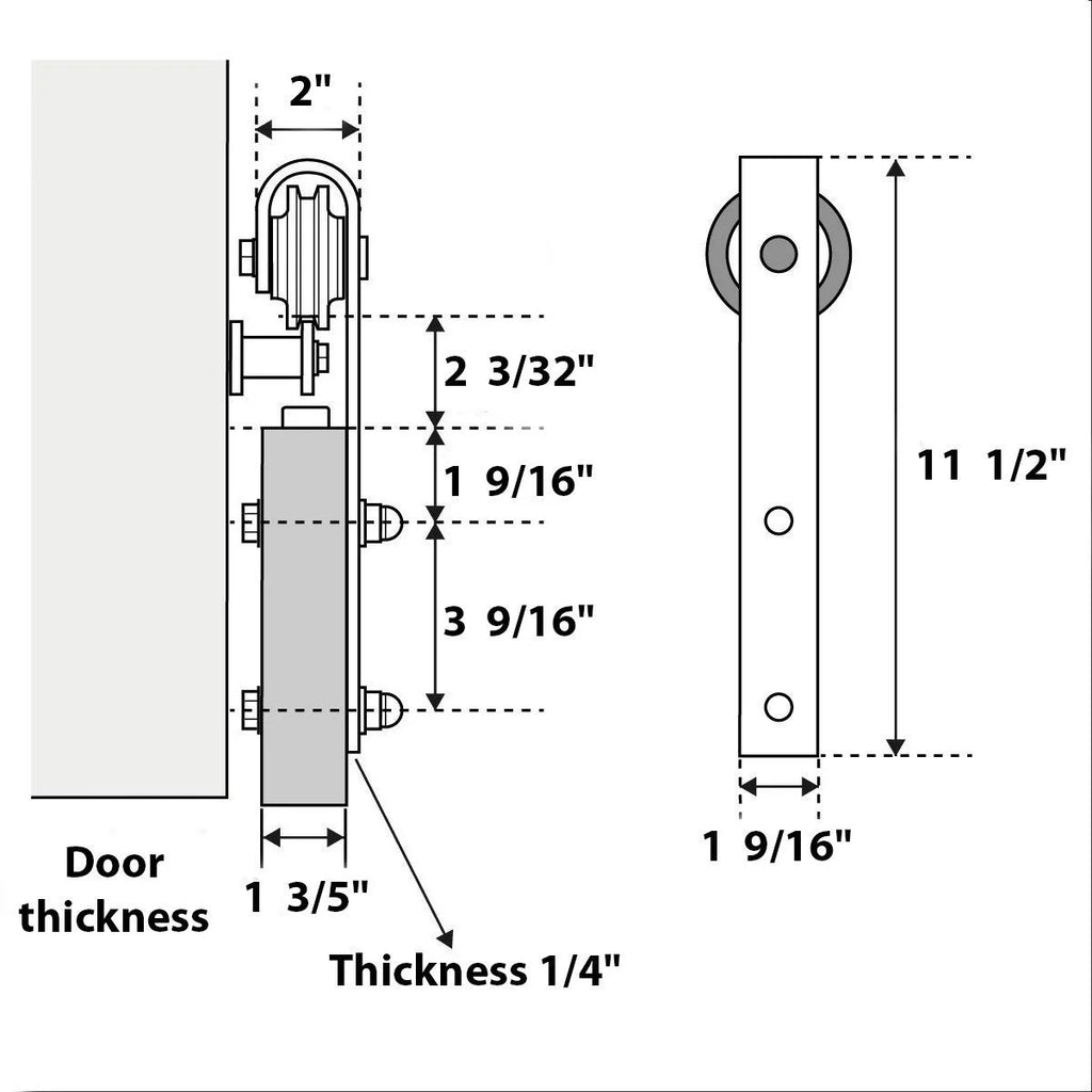 Double Barn Door 36 x 80 inches with Frosted Glass E94895