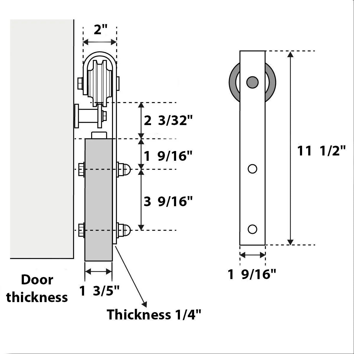Double Barn Door 36 x 80 inches with Frosted Glass E94895