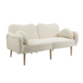 Velvet Love Seats Sofa with 2 Bolster Pillows J778706
