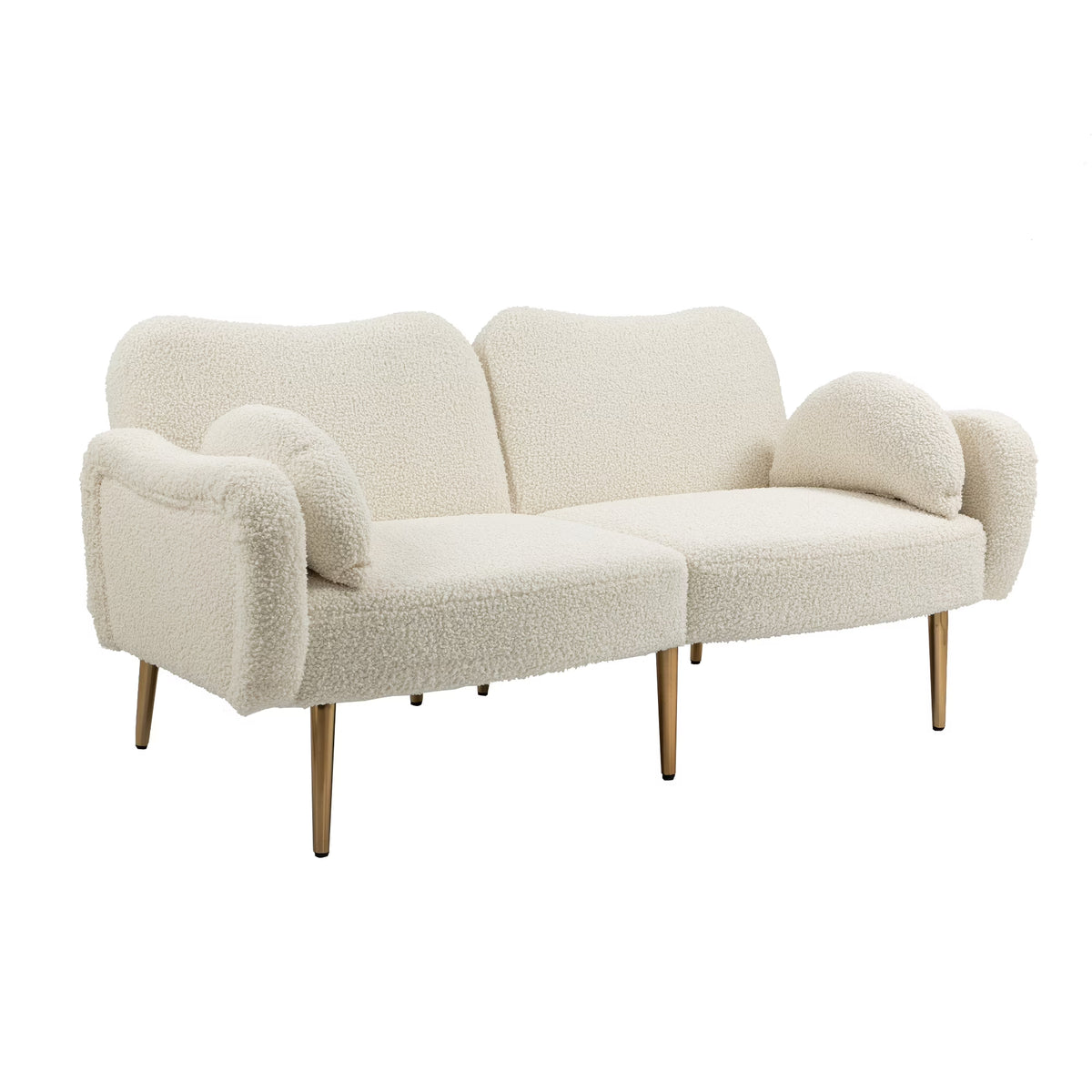 Velvet Love Seats Sofa with 2 Bolster Pillows J778706