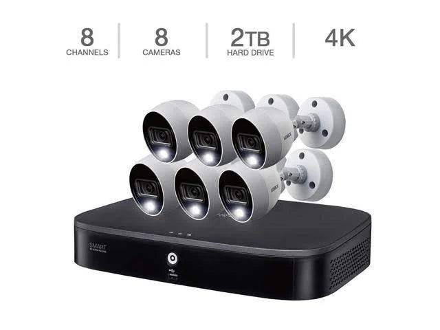 4K Ultra HD 8-Channel DVR Security System with 6 4K Active Deterrence Cameras with Color Night Vision W772