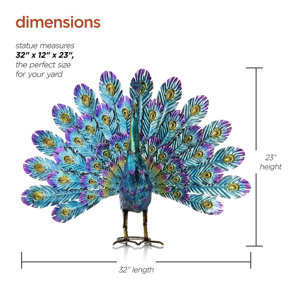 22" Peacock Garden Statue C251