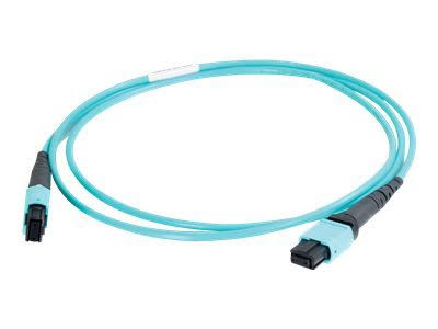 10M MPO to MPO Fiber Array Cable OM4 Plenum Rated Aqua Q138490