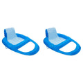 Dark & Light Blue Inflatable Floating Chair with Cup Holder (2 Pack) T381