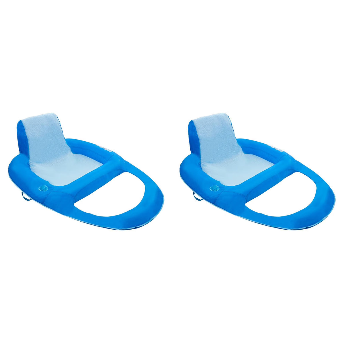 Dark & Light Blue Inflatable Floating Chair with Cup Holder (2 Pack) T381
