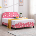 Pink Kids Twin Bed Frame with Upholstered Headboard and Footboard I74433