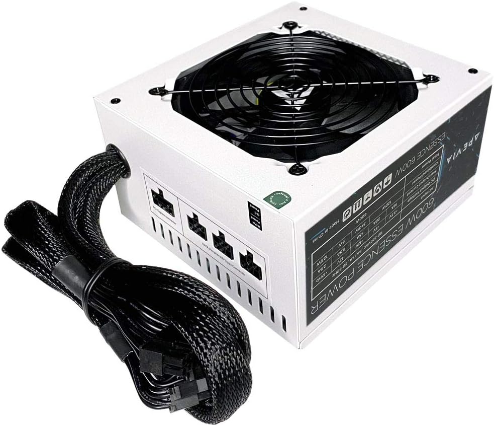 600W ATX Semi-Modular Power Supply with 120mm Black Fan Y441