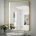 Black Metal Frame LED Bathroom Mirror Q1357