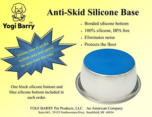 Stainless Steel Dog Bowl Set of 2 with Silicone Non-Skid Base Q58927