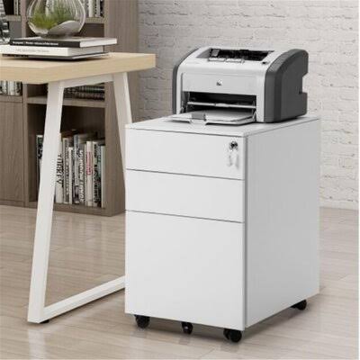 Three Drawer Mobile Metal Lockable File Cabinet Under Desk L9788
