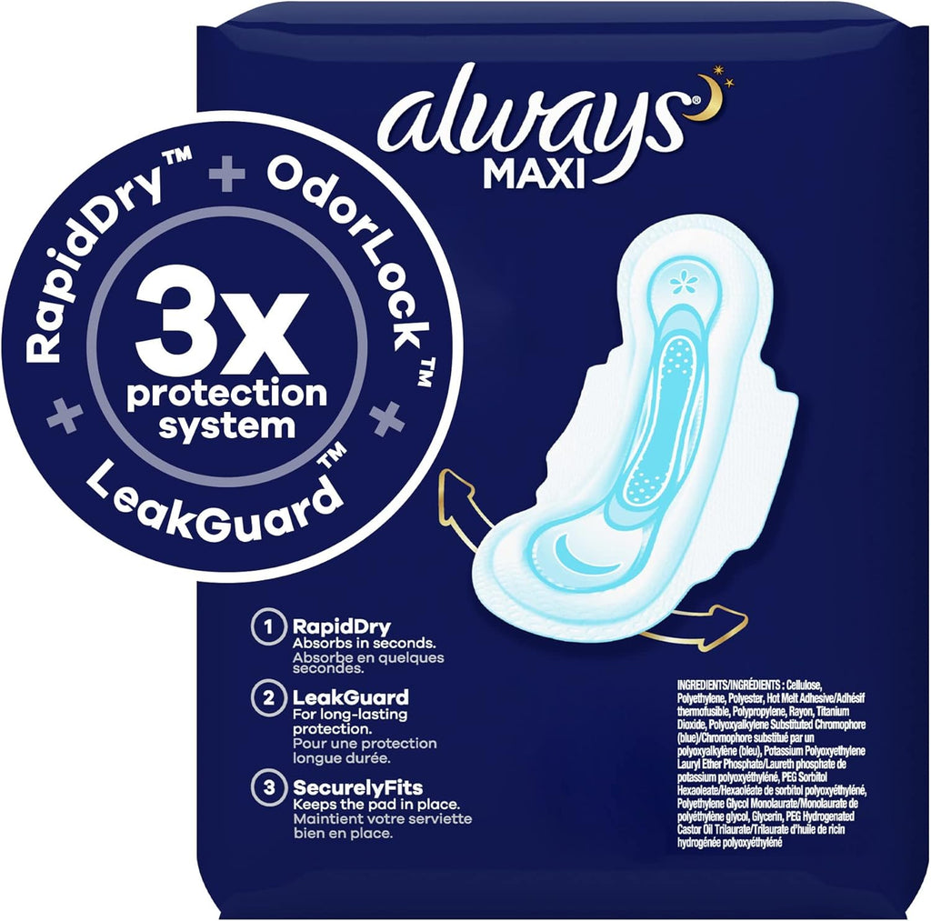 72 Count Unscented Overnight Pads with Wings D74427