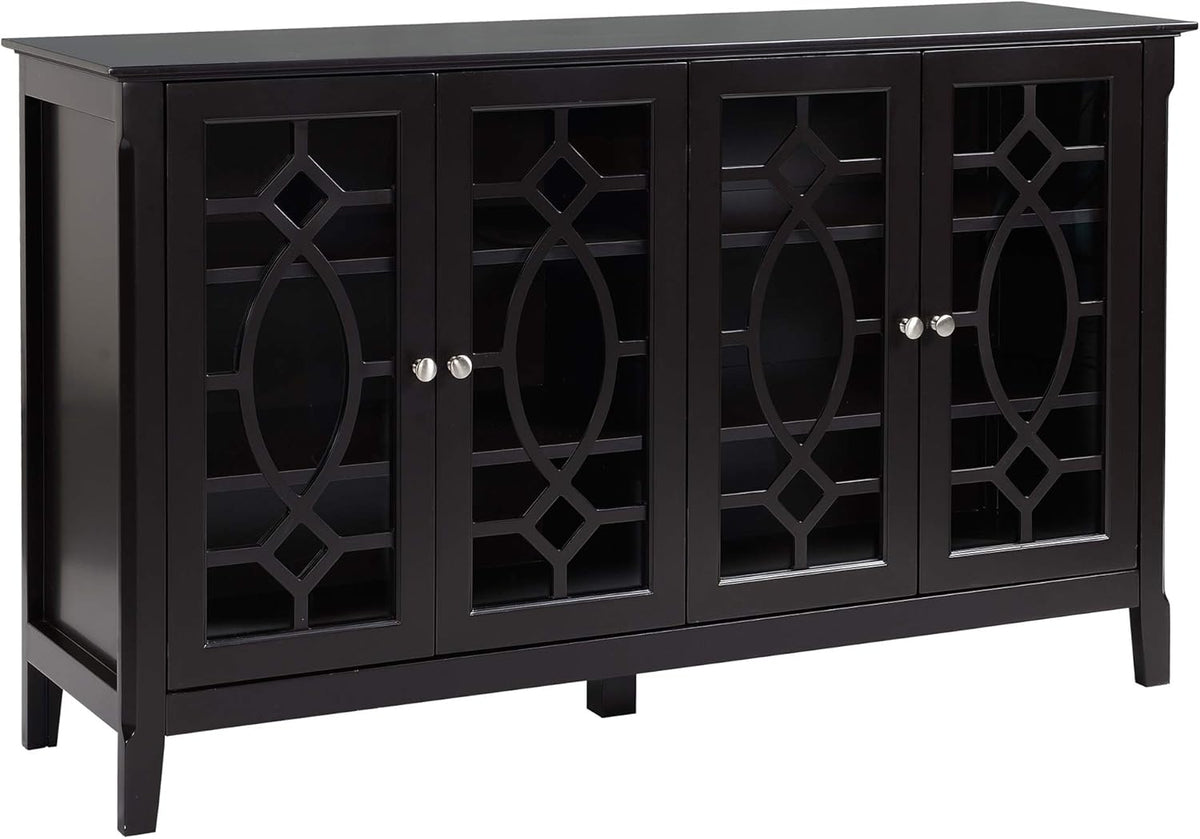 Wood Sideboard Buffet Cabinet with 4 Glass Doors Z66396