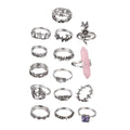 15 Pcs Beaded Alloy Knuckle Rings S23662