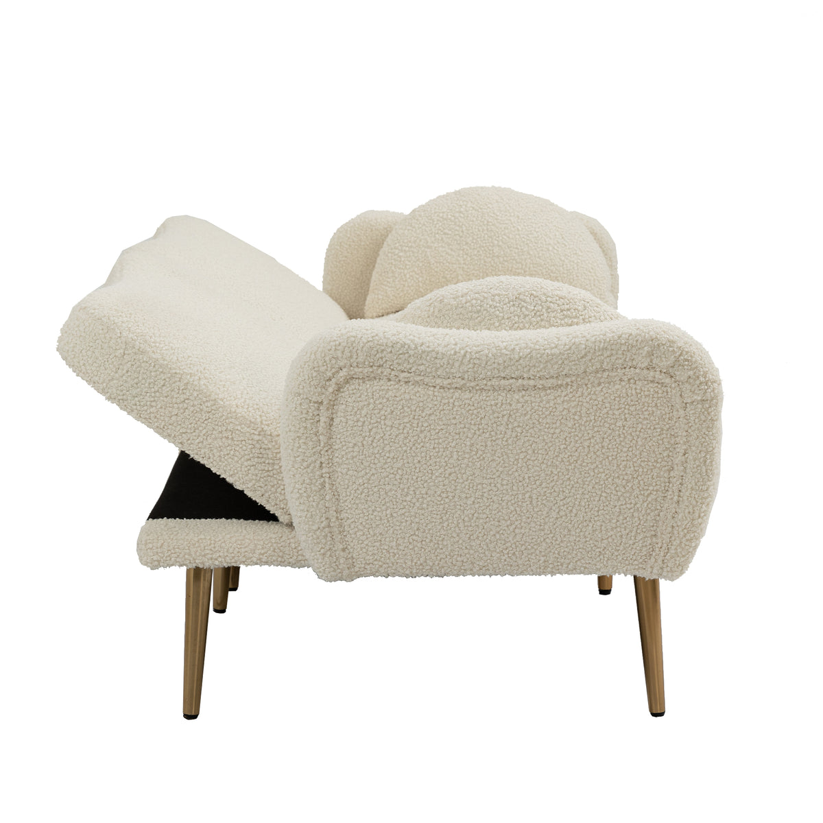 Velvet Love Seats Sofa with 2 Bolster Pillows J778706