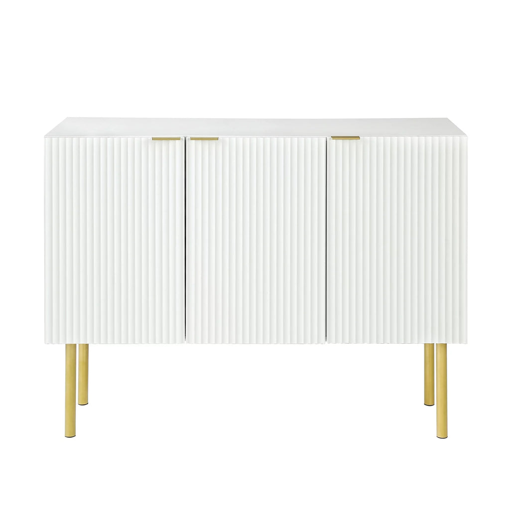 White Wood Buffet Cabinet with Storage P85064