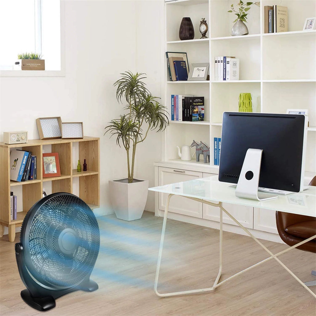 14 Inch 3-Speed Plastic Floor Fan, Black D152