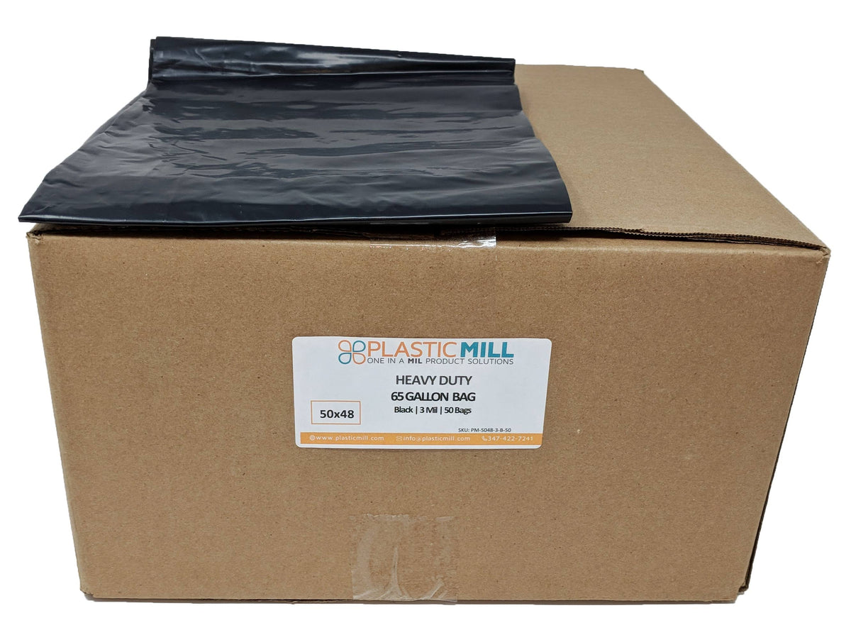 65 Gallon Black 3 Mil Contractor Bags Q3131