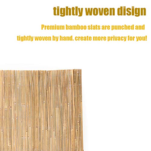 Natural Bamboo Slat Screening Privacy Fence Panel Roll (1.2m x 4m) W344112