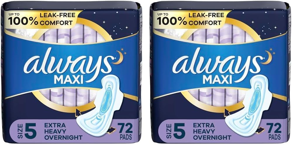 72 Count Unscented Overnight Pads with Wings D74427