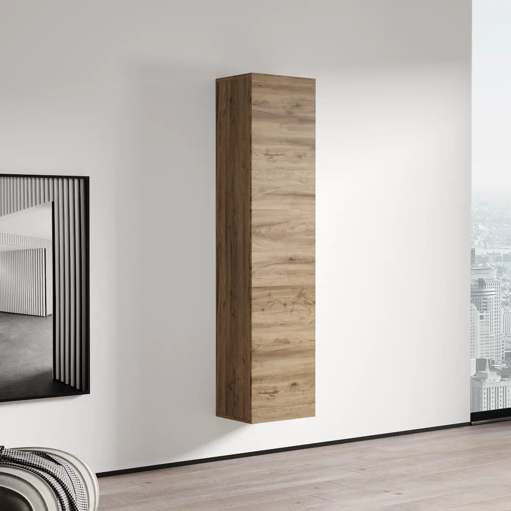Oak Modular Wall Mounted Floating Bookcase Cabinet B2549