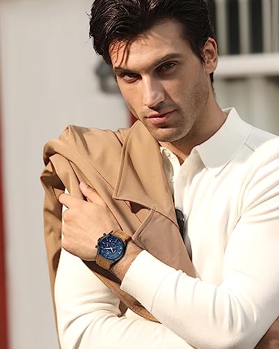 Mens Watch Analog Quartz Chronograph Waterproof Luminous Date Stainless Steel Bracelet Y5056