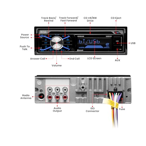 Single Din Bluetooth Car Stereo with 6.5 Inch 2 Way Speakers E2357