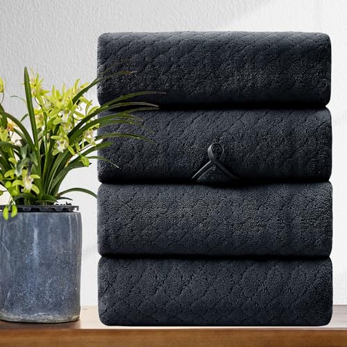 Extra Large Bath Towel Sets of 8, 2 Oversized Bath Towels, 2 Hand Towels, 4 Washcloths, 600GSM Soft Microfiber Quick Dry Highly Absorbent Bath Towels Sheets (Violet) A286594