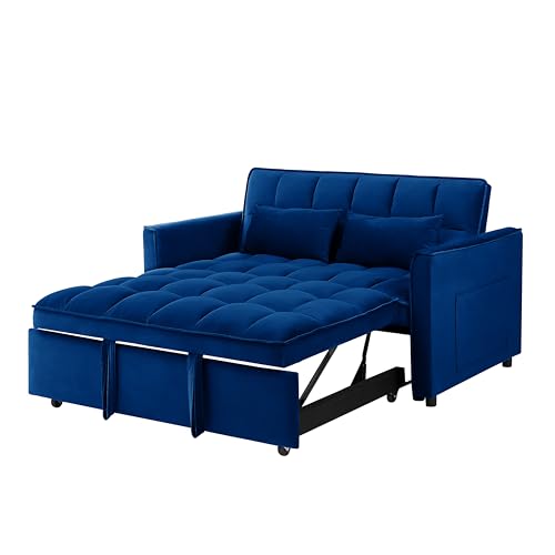 Velvet Convertible Sofa Bed with Adjustable Back L397