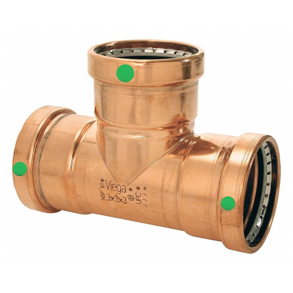 Copper XL Tee, 2-1/2x22 x 2-1/2x22 x 2x22 Q56746