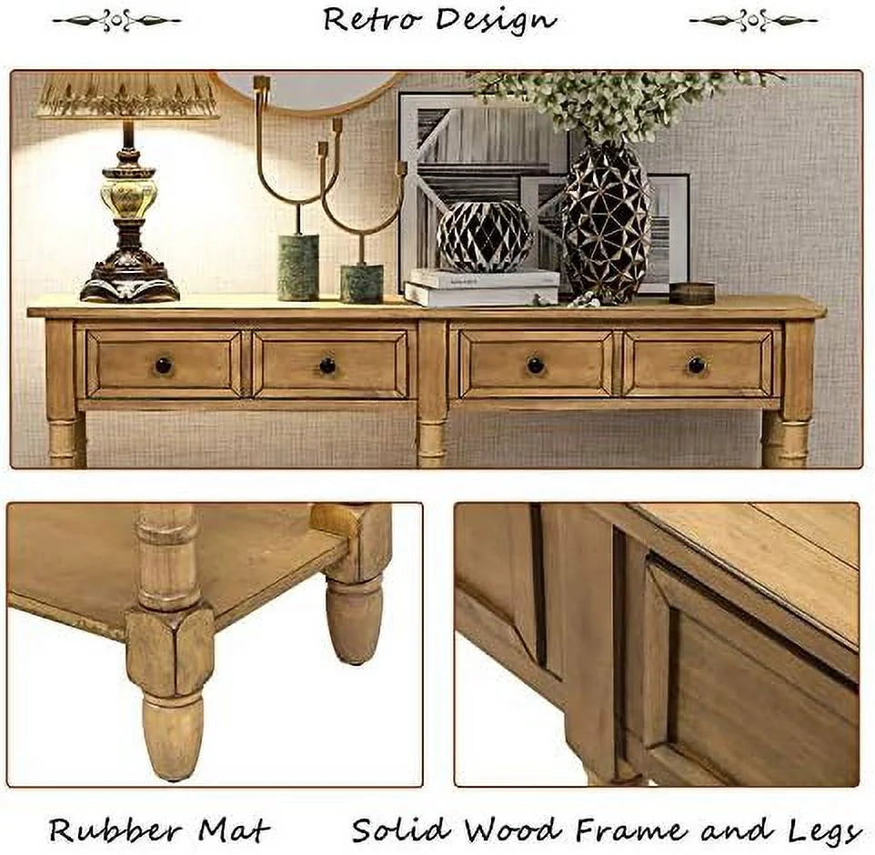 Solid Wood Console Table with 2 Drawers Z84793