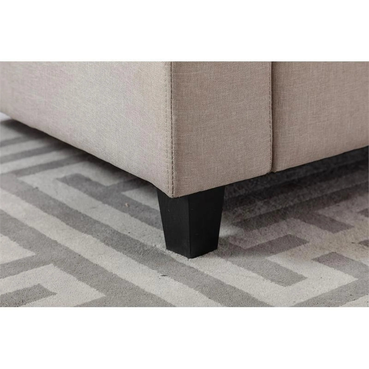 Beige Fabric Reversible Sectional with Charging Port and Storage Console Q29895