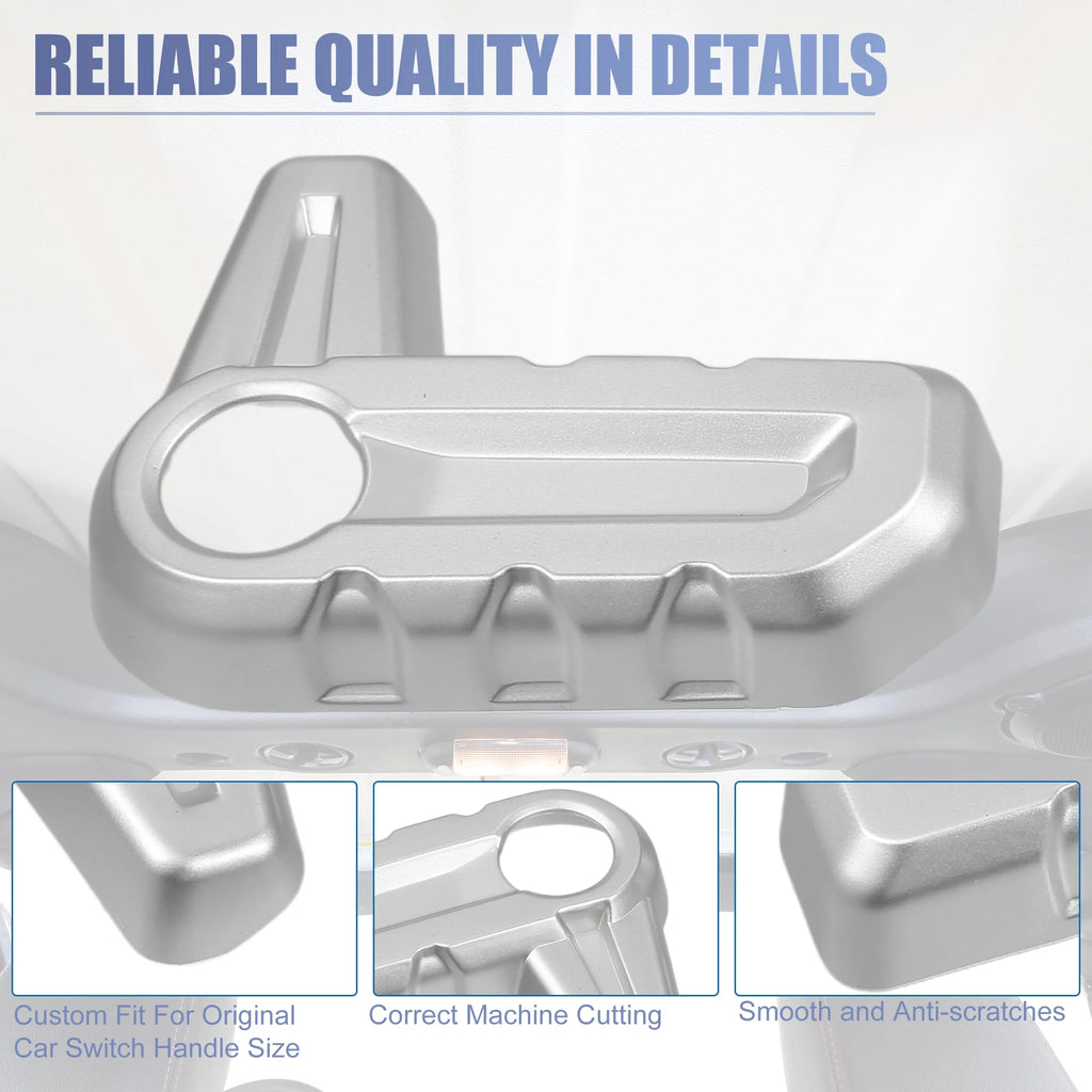 6pcs Hardtop Roof Removal Switch Handle Cover for Jeep Wrangler JL JLU Silver Tone L93758