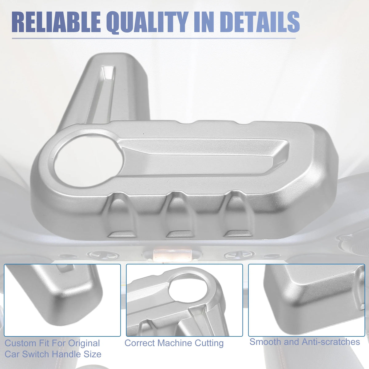 6pcs Hardtop Roof Removal Switch Handle Cover for Jeep Wrangler JL JLU Silver Tone L93758