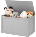 White Wooden Kids Toy Storage Chest with Flip-Top Lid D4717