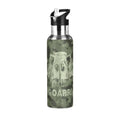 Green Camouflage Dinosaurs Stainless Steel Water Bottle with Straw Lid 20 OZ N596067