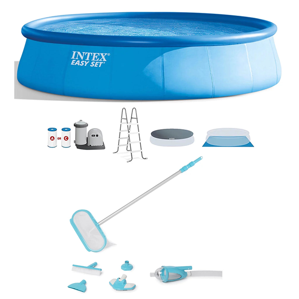18'x48 Inflatable Pool with Pump, Ladder & Maintenance Kit A220